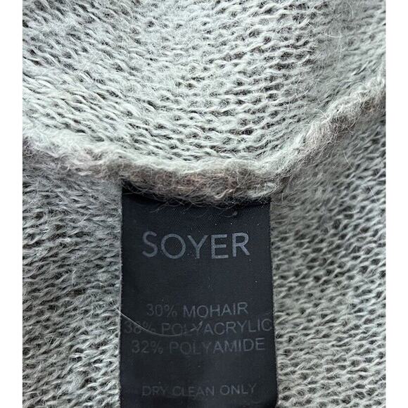 Soyer Mohair Blend Cropped Boxy Sweater V-Neck 3/4 Sleeve Size Small - Picture 6 of 6
